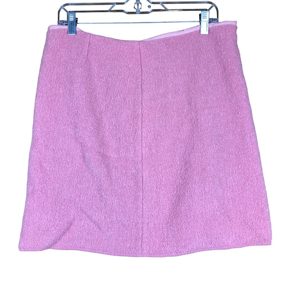 Tahari Womens Skirt Pink Midi Lined Wool Blend Pull On Back Zip Stretch 12